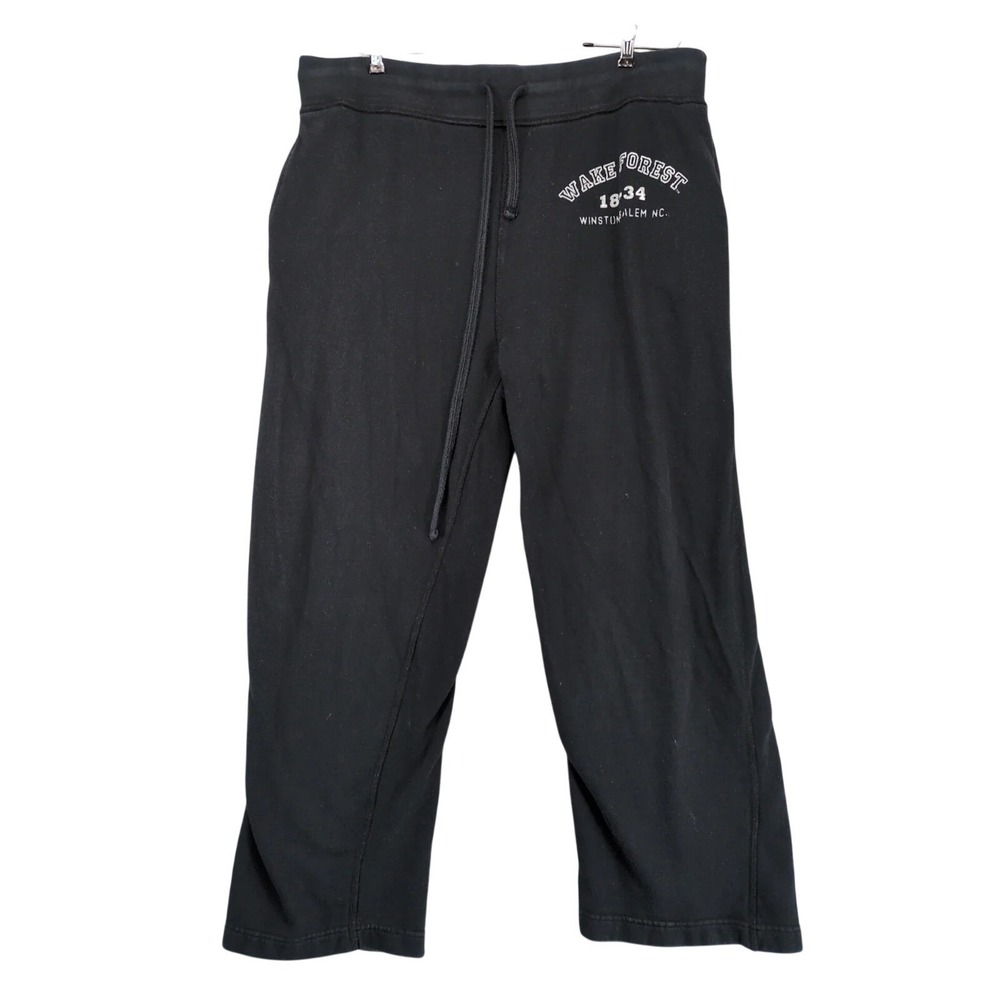 Izod Wake Forest University Black Open Leg Sweatpants XL Cotton NC Demon Deacons